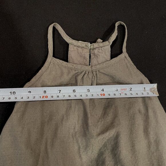 ~ Tommy Bahama 12mo Dress Cotton Crochet Lined Sleeveless Boho Olive PomPom Trim - Picture 6 of 11